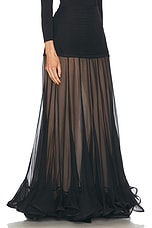 Zimmermann Illustration Flounce Skirt in Black, view 2, click to view large image.