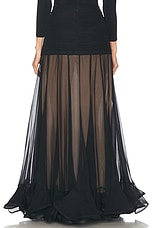 Zimmermann Illustration Flounce Skirt in Black, view 4, click to view large image.