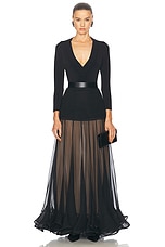 Zimmermann Illustration Flounce Skirt in Black, view 5, click to view large image.