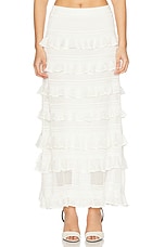 ★PALE JADE★ Lace Frill Skirt Thea Waterfall Frill Midaxi Skirt in Dusty Pink | Oh Polly