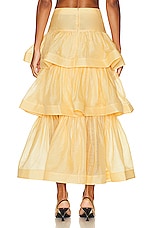 Zimmermann Coaster Tiered Skirt in Butter, view 3, click to view large image.
