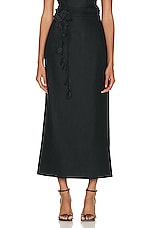 Zimmermann Luminosity Pencil Midi Skirt in Black, view 1, click to view large image.