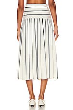 Zimmermann Matchmaker Knit Stripe Skirt in Cream & Black, view 3, click to view large image.