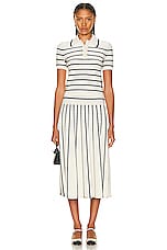 Zimmermann Matchmaker Knit Stripe Skirt in Cream & Black, view 4, click to view large image.