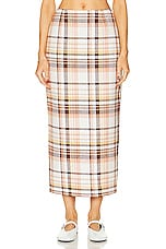 Zimmermann Matchmaker Check Pencil Skirt in Cream Check, view 1, click to view large image.