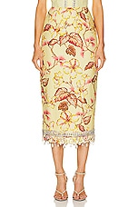 Zimmermann Matchmaker Diamante Skirt in Yellow Hibiscus, view 1, click to view large image.