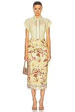Zimmermann Matchmaker Diamante Skirt in Yellow Hibiscus, view 4, click to view large image.