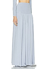 Zimmermann Natura Metallic Midi Skirt in Blue, view 2, click to view large image.