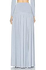 Zimmermann Natura Metallic Midi Skirt in Blue, view 3, click to view large image.