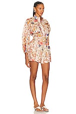Zimmermann August Panelled Playsuit in Cream Floral, view 2, click to view large image.
