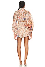 Zimmermann August Panelled Playsuit in Cream Floral, view 3, click to view large image.