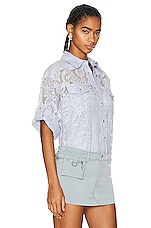 Zimmermann Coaster Lace Shirt in Periwinkle, view 2, click to view large image.