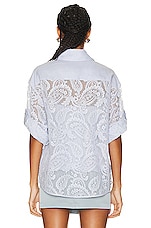 Zimmermann Coaster Lace Shirt in Periwinkle, view 3, click to view large image.
