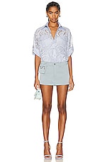 Zimmermann Coaster Lace Shirt in Periwinkle, view 4, click to view large image.