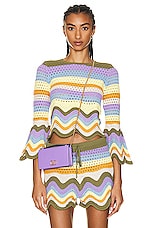 Zimmermann Raie Stripe Knit Top in Multi, view 1, click to view large image.