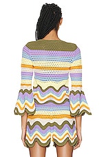 Zimmermann Raie Stripe Knit Top in Multi, view 3, click to view large image.