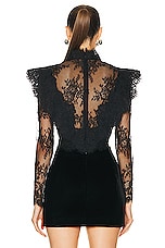 Zimmermann Sensory Lace Bodice Top in Black, view 3, click to view large image.