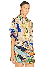 Zimmermann Alight Short Sleeve Shirt in Nautical Map, view 2, click to view large image.