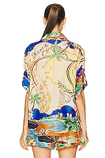 Zimmermann Alight Short Sleeve Shirt in Nautical Map, view 3, click to view large image.