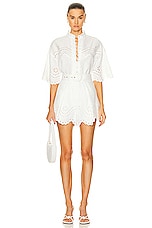 Zimmermann Junie Embroidered Shirt in Ivory, view 4, click to view large image.