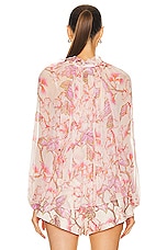 Zimmermann Matchmaker Billow Blouse in Coral Hibiscus, view 3, click to view large image.