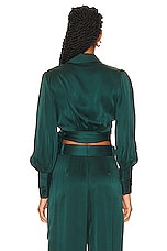 Zimmermann Silk Wrap Top in Jade, view 4, click to view large image.