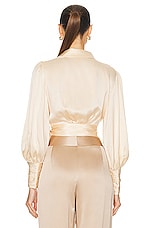 Zimmermann Silk Wrap Top in Tea, view 4, click to view large image.