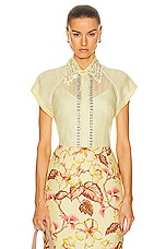 Zimmermann Matchmaker Diamante Blouse in Lemon, view 1, click to view large image.