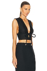 Zimmermann Matchmaker Bow Bodice Top in Black, view 2, click to view large image.