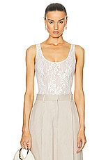 Zimmermann Lace Scoop Bodysuit in Cream, view 1, click to view large image.