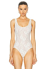 Zimmermann Lace Scoop Bodysuit in Cream, view 2, click to view large image.