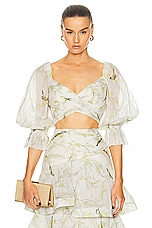Zimmermann Pleated Bodice Top in Acacia Birds, view 1, click to view large image.