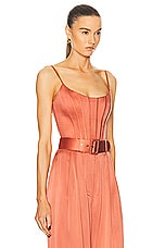 Zimmermann Silk Corset Top in Papaya, view 2, click to view large image.