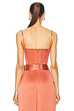 Zimmermann Silk Corset Top in Papaya, view 3, click to view large image.