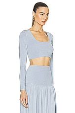 Zimmermann Natura Metallic Scoop Top in Blue, view 2, click to view large image.