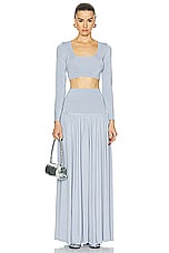 Zimmermann Natura Metallic Scoop Top in Blue, view 4, click to view large image.