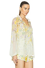 Zimmermann Natura Billow Blouse in Citrus Garden Print, view 2, click to view large image.