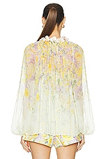 Zimmermann Natura Billow Blouse in Citrus Garden Print, view 3, click to view large image.
