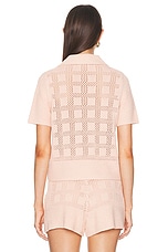 Zimmermann Waverly Polo Top in Dusty Pink, view 3, click to view large image.