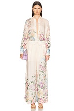 Zimmermann Halliday Relaxed Shirt in Cream Watercolour Floral, view 6, click to view large image.
