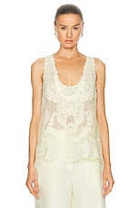 Zimmermann Natura Lace Patch Tank in Lemon, view 1, click to view large image.