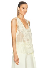 Zimmermann Natura Lace Patch Tank in Lemon, view 2, click to view large image.