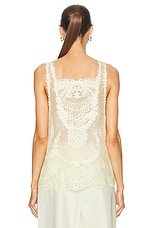 Zimmermann Natura Lace Patch Tank in Lemon, view 3, click to view large image.
