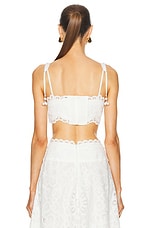 Zimmermann Ottie Embroidered Bodice Top in Ivory, view 3, click to view large image.