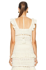 Zimmermann Waverly Crochet Halter Tank in Cream, view 3, click to view large image.