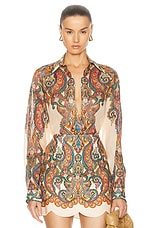 Zimmermann Ottie Oversized Shirt in Multi Paisley, view 1, click to view large image.