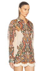 Zimmermann Ottie Oversized Shirt in Multi Paisley, view 2, click to view large image.