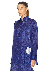 Zimmermann Ottie Relaxed Shirt in Blue Paisley, view 3, click to view large image.