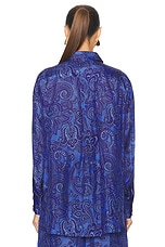Zimmermann Ottie Relaxed Shirt in Blue Paisley, view 4, click to view large image.