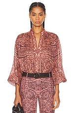 Zimmermann Ottie Tunic Top in Coral Paisley, view 1, click to view large image.